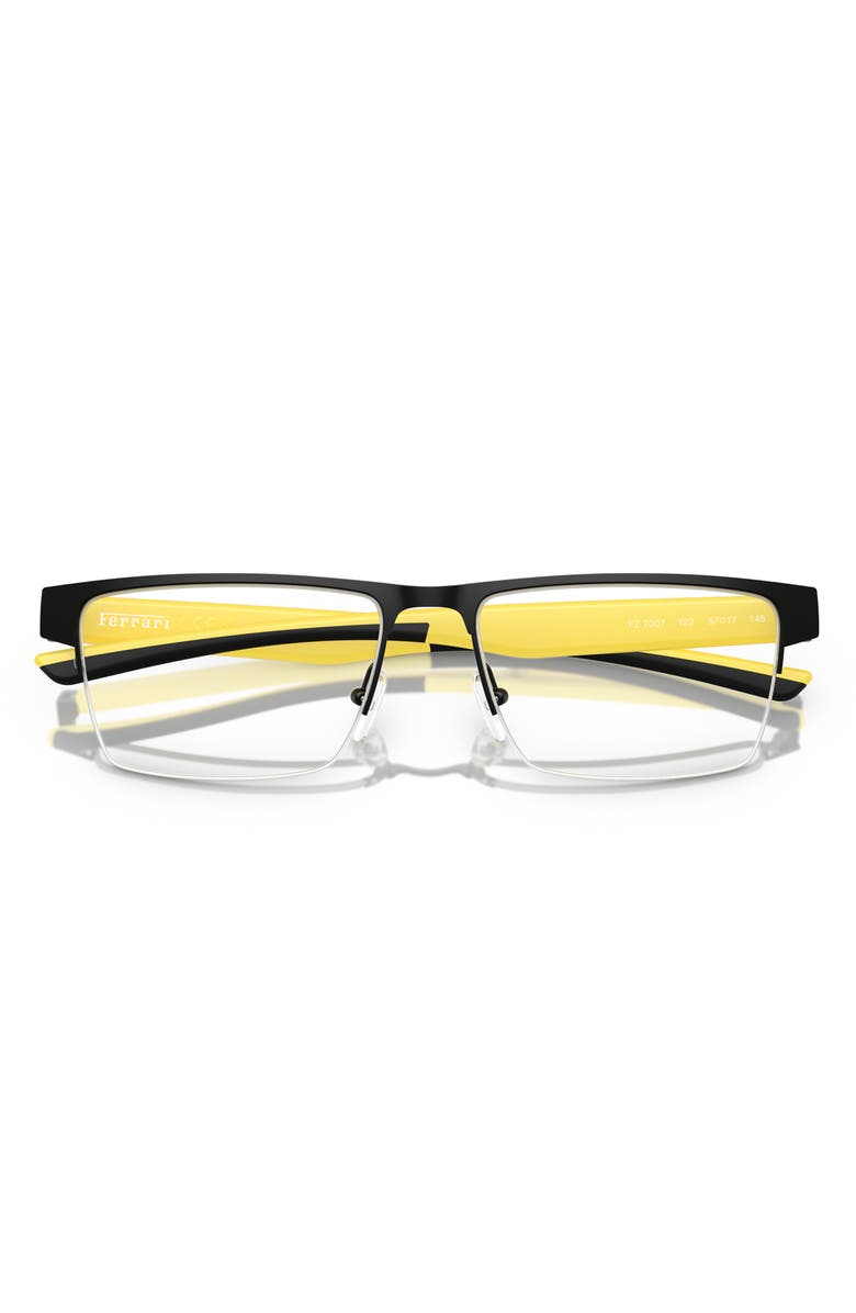 Scuderia Ferrari x Scuderia Ferrari 55mm Rectangular Optical Glasses, Alternate, color, Shiny Black