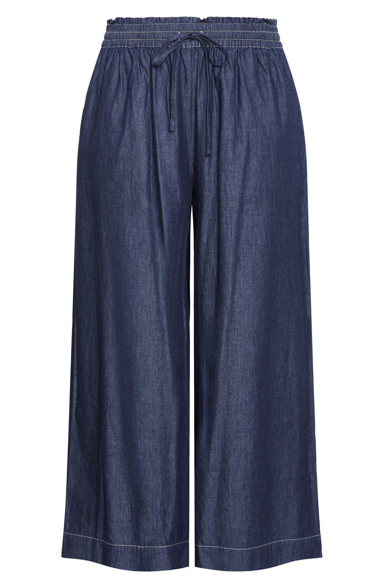 City Chic Mikayla Wide Leg Drawstring Denim Pants, Alternate, color, 