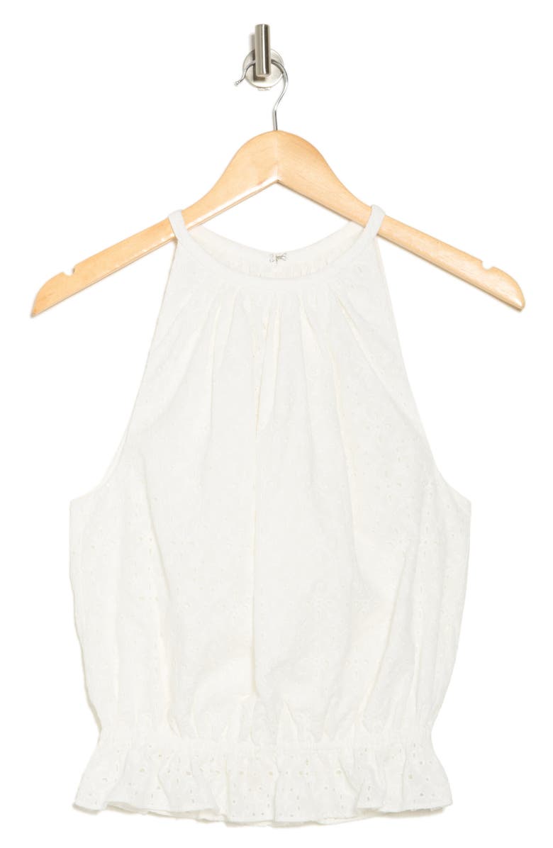 Ramy Brook Sidnee Eyelet Embroidered Cotton Tank, Alternate, color, White Eyelet
