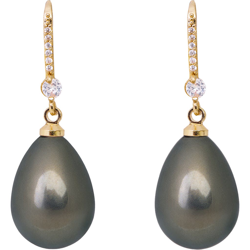 Saachi Faux Pearl Crystal Dangle Earrings In Green