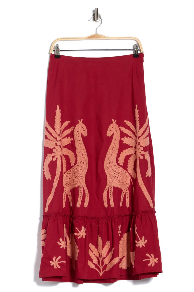 Embroidered Skirt, Alternate, color, SUMMER ROSE/ GRANITE PINK