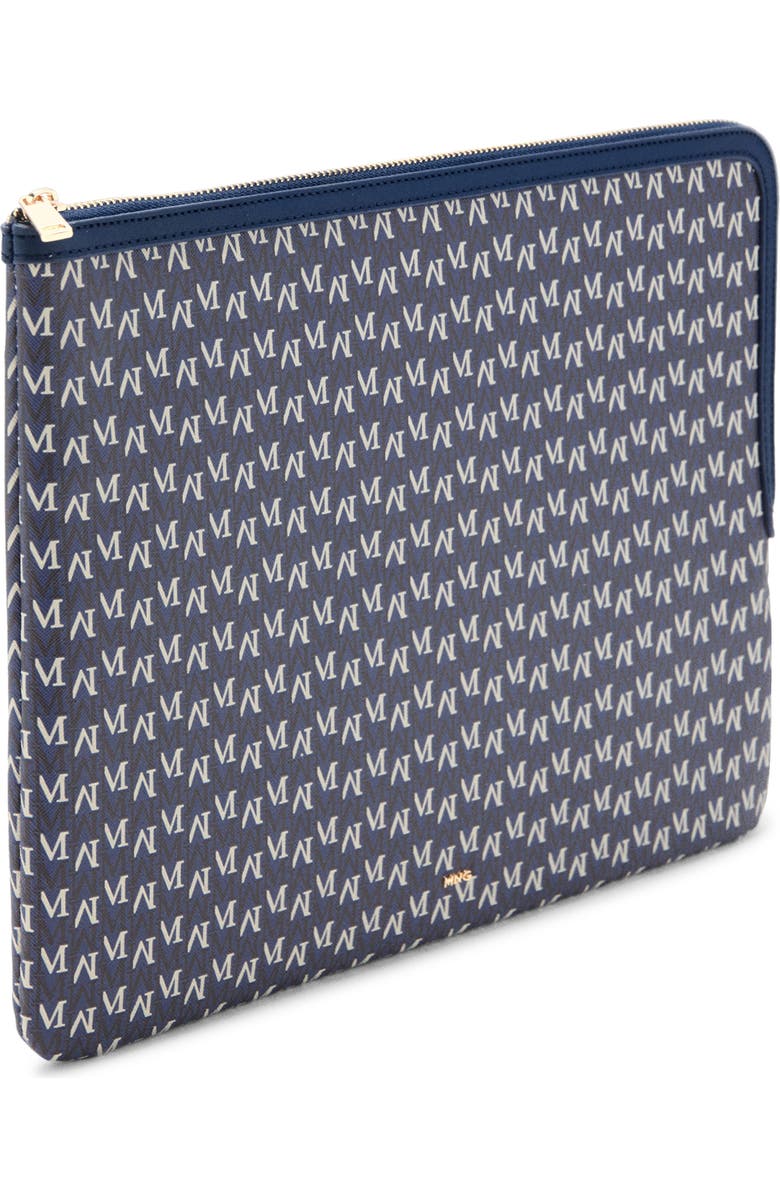MANGO Monogram Logo Laptop Case, Alternate, color, Navy
