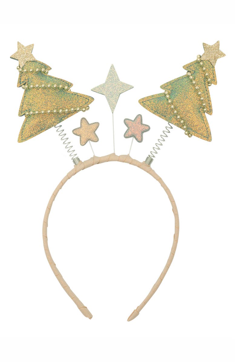 Mimi & Lula Kids' Christmas Tree Bopper Headband, Main, color, Gold