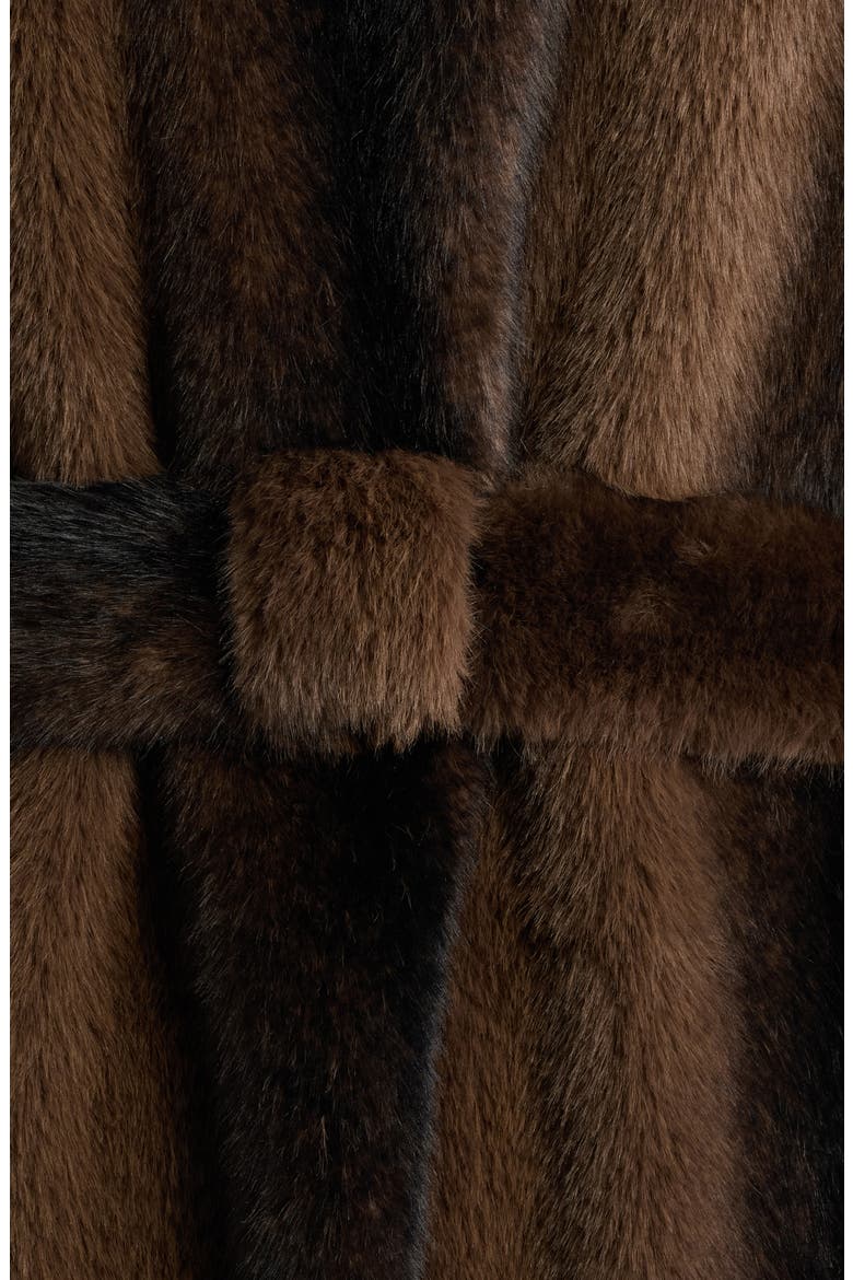 The Jones Speckled Faux Fur Coat, Alternate, color, CHOCOLATE / BLACK CHOCOLATE