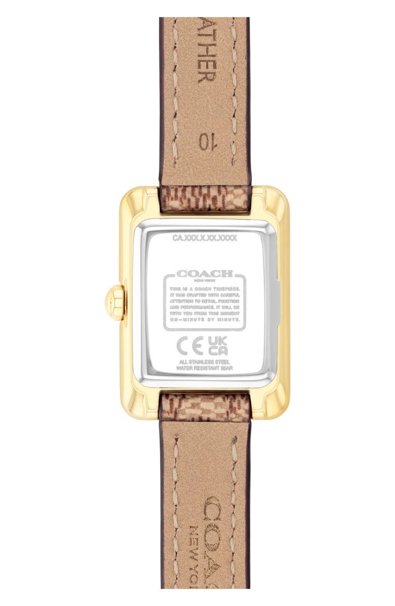 COACH Mara Leather Strap Watch, 22mm x 30mm, Alternate, color, Chalk