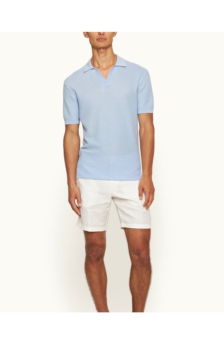 Orlebar Brown Norwich Lino Tailored Fit Smart Italian Linen Shorts, Main, color, White Sand