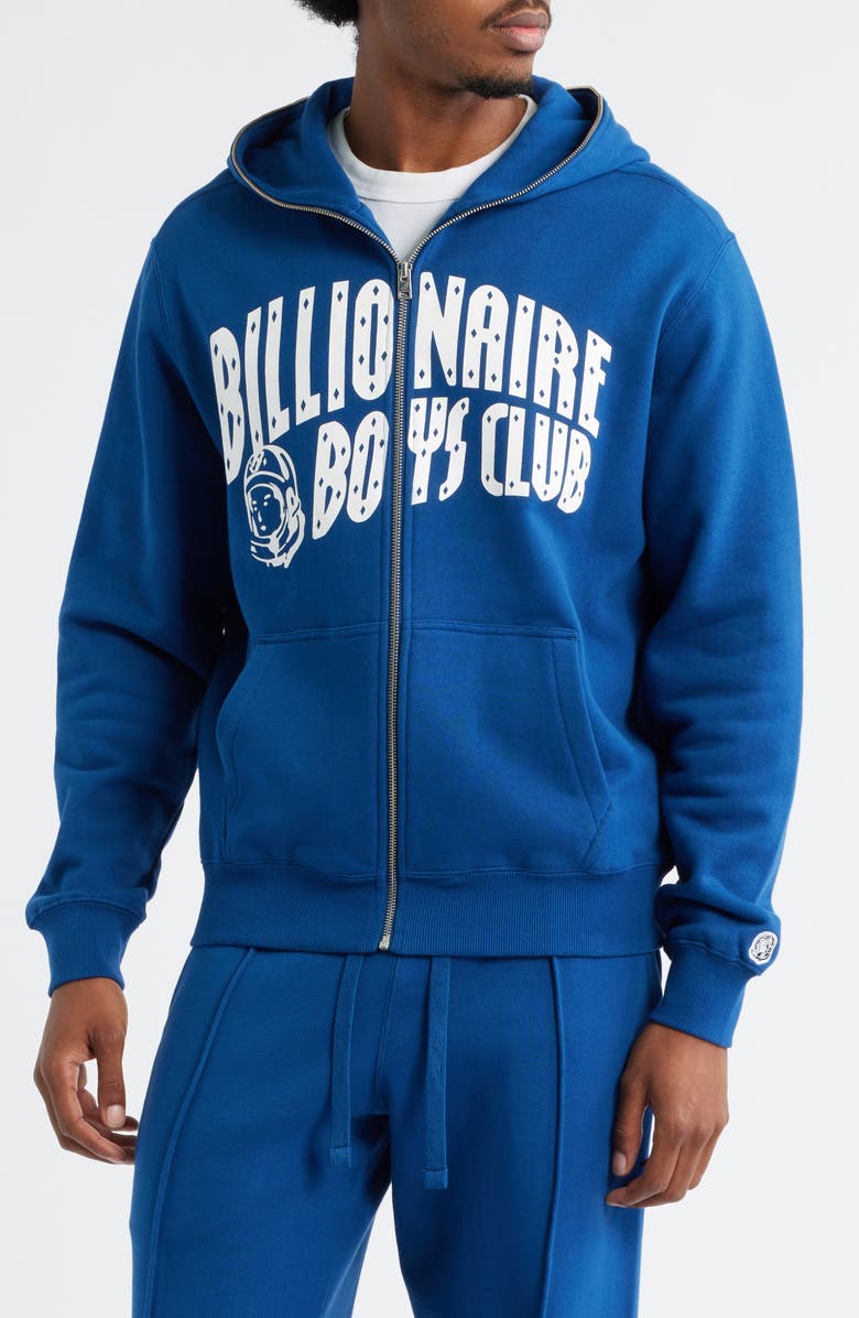Billionaire Boys Club Curve Graphic Zip Hoodie, Alternate, color, Navy