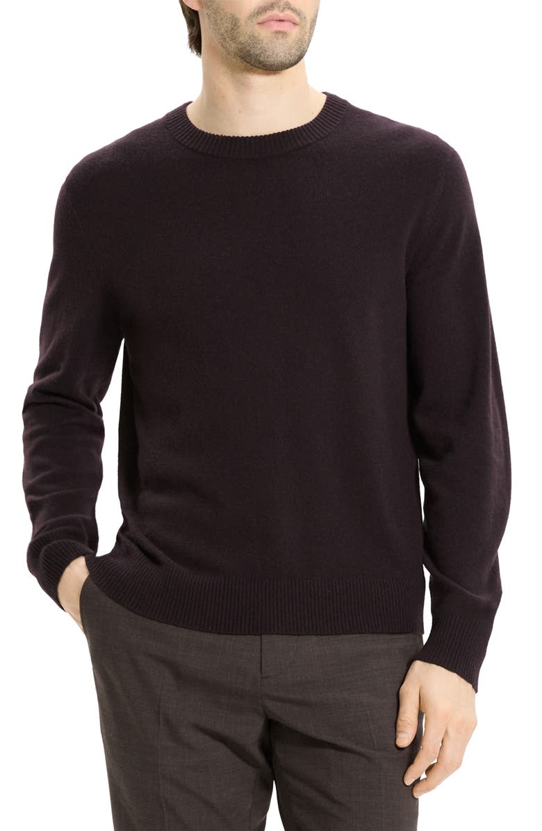 Theory Hilles Cashmere Sweater, Main, color, Deep Eggplant