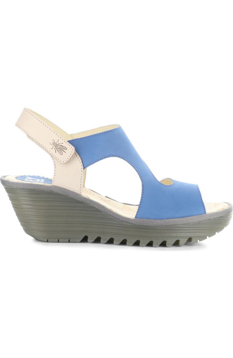 Fly London Yox Slingback Platform Wedge Sandal, Alternate, color, Blue/ Natural Cupido