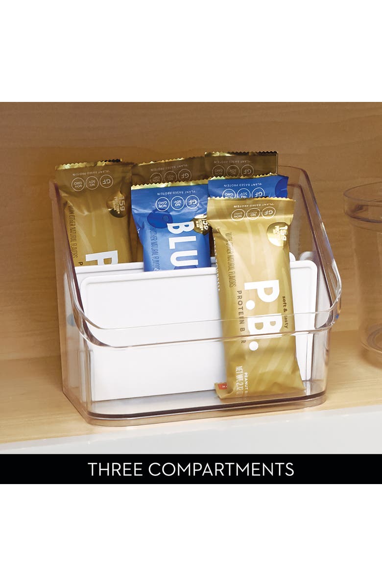 iDesign 3-Section Divided Pantry Organizer - Set of 4 - Clear/White, Alternate, color, White