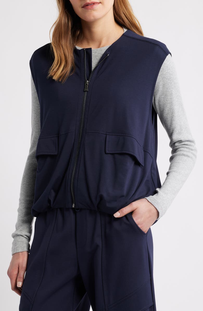 Wit & Wisdom Knit Zip-Up Vest, Alternate, color, Navy