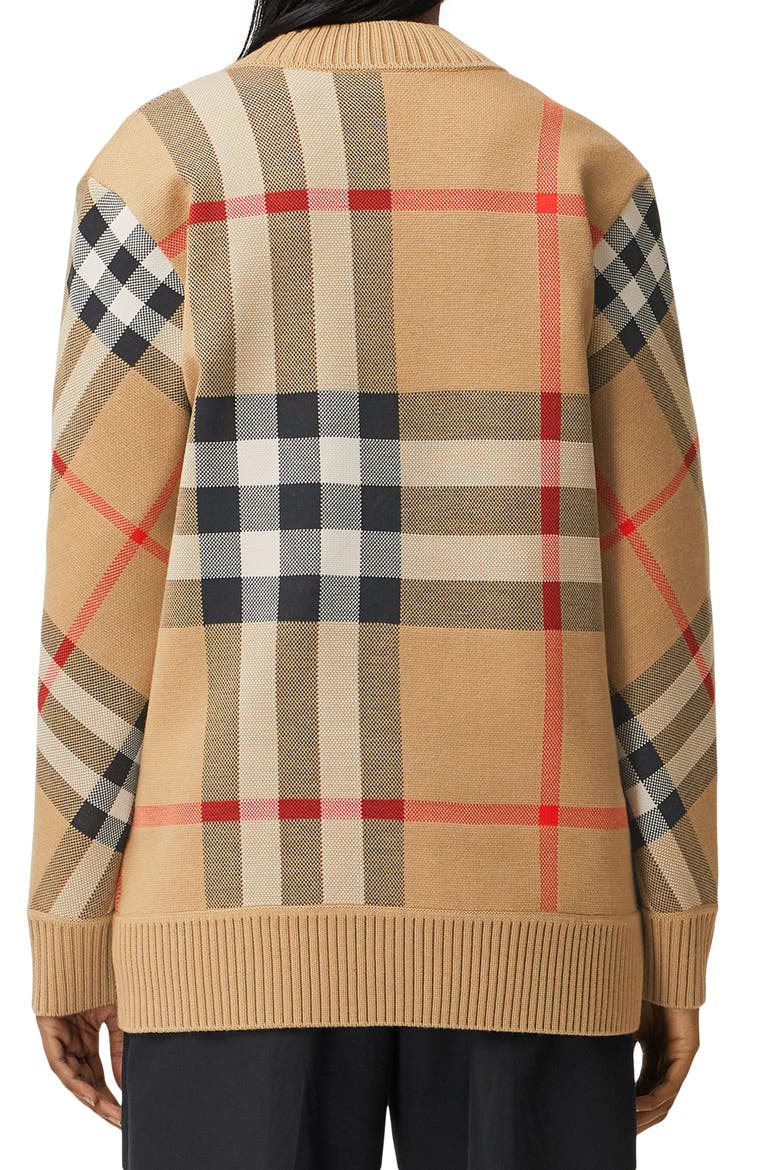 Caragh Check Jacquard Cardigan, Alternate, color, ARCHIVE BEIGE