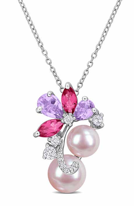 DELMAR 7-9mm Cultured Freshwater Pearl Pendant Necklace