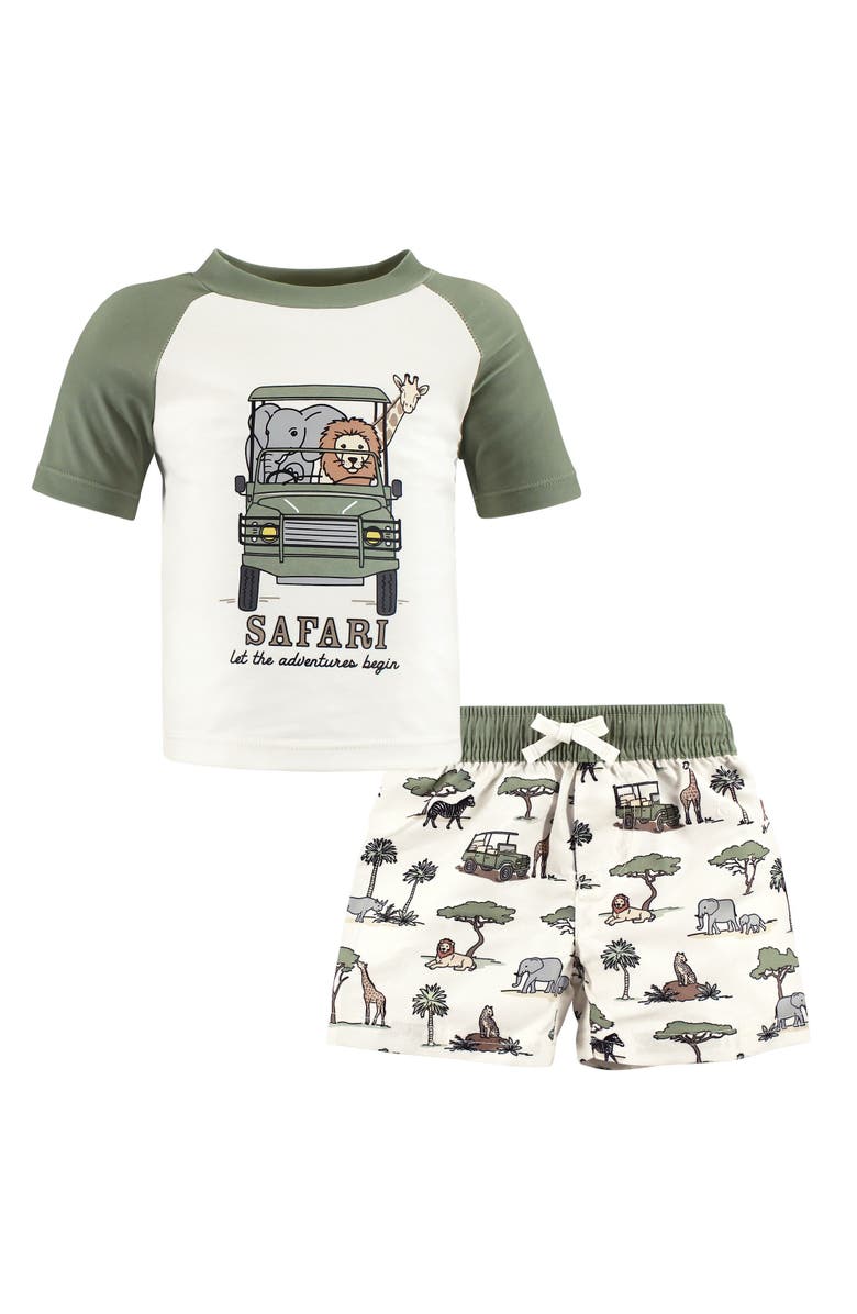 Hudson Baby Short Sleeve Rashguard, Main, color, Going On Safari