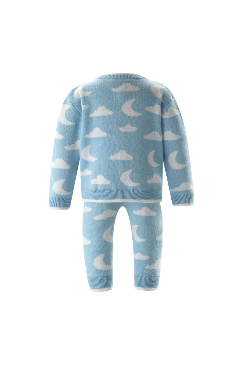 Cloud & Moon Knit Sweater & Leggings Set, Alternate, color, Blue