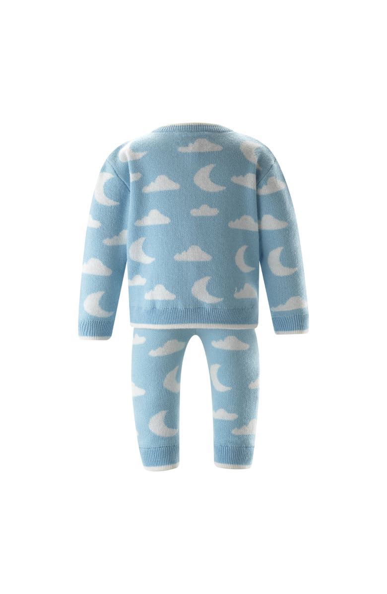 Rachel Riley Cloud & Moon Knit Sweater & Leggings Set, Alternate, color, Blue