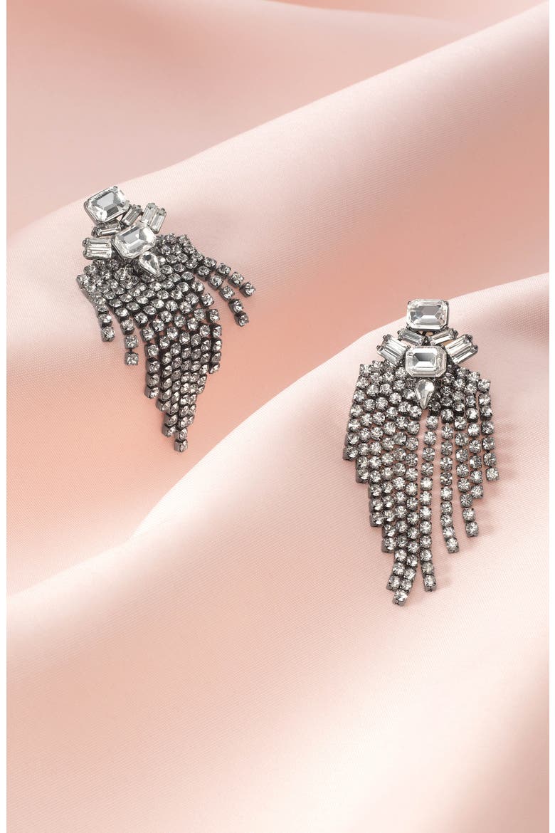 The Showstopper Earrings, Alternate, color, SILVER/ CLEAR
