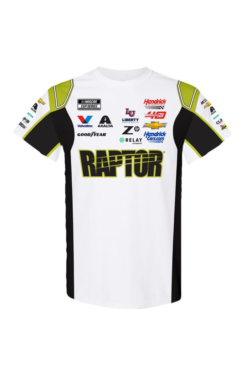 HENDRICK MOTORSPORTS TEAM COLLECTION Men's Hendrick Motorsports Team Collection White/Black William Byron Raptor Uniform T-Shirt, Alternate, color,