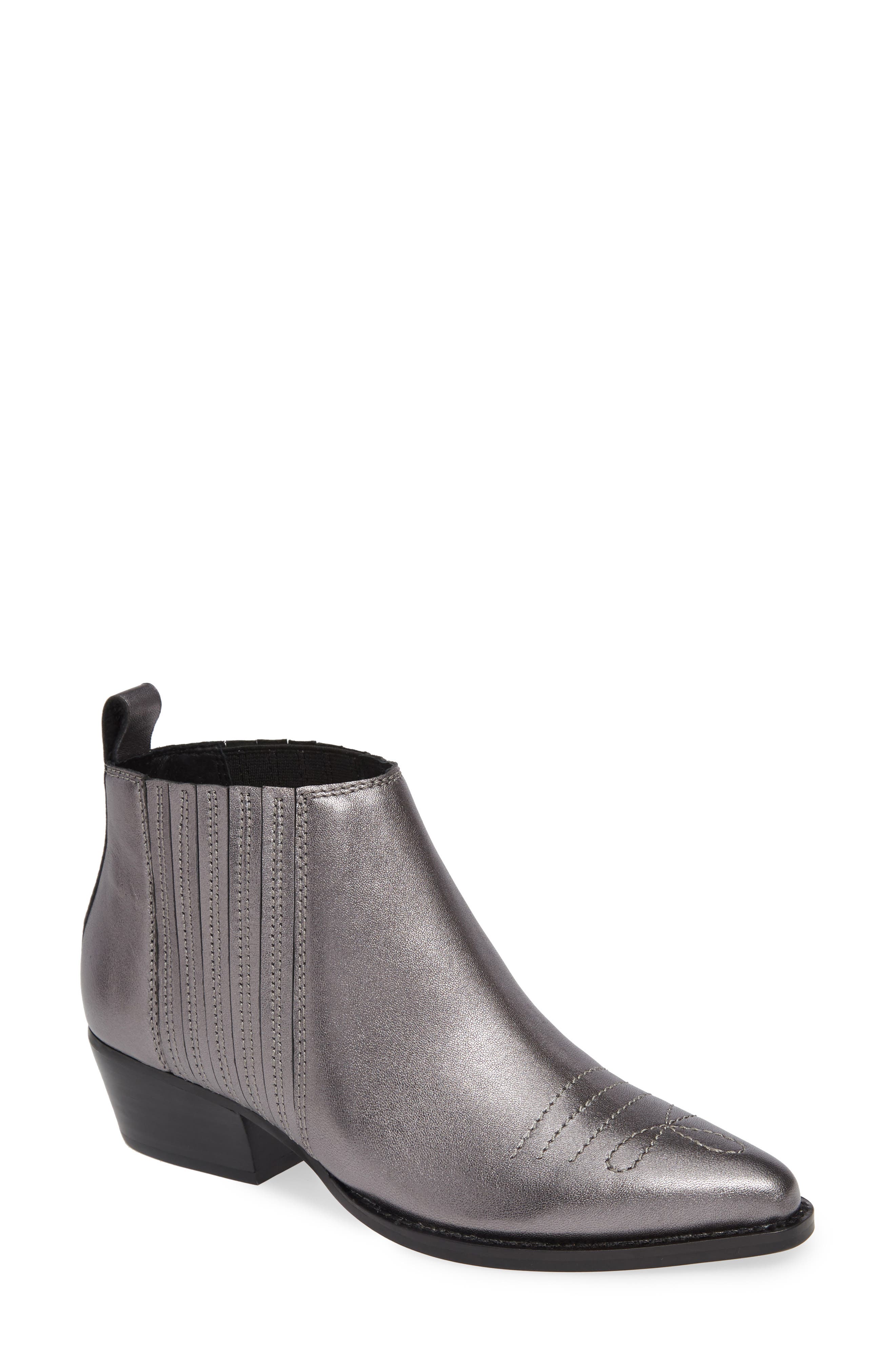 Texas Bootie, Main, color, GUNMETAL LEATHER