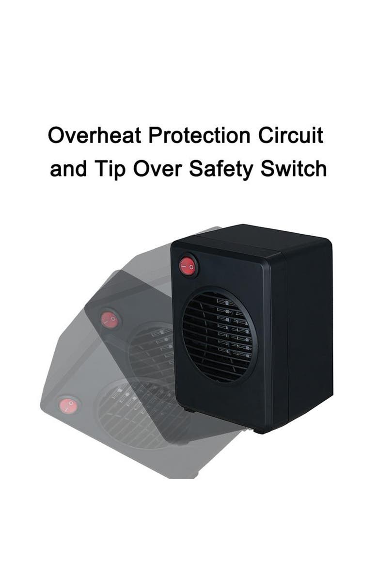 Optimus Portable Mini Ceramic Heater, Alternate, color, Black