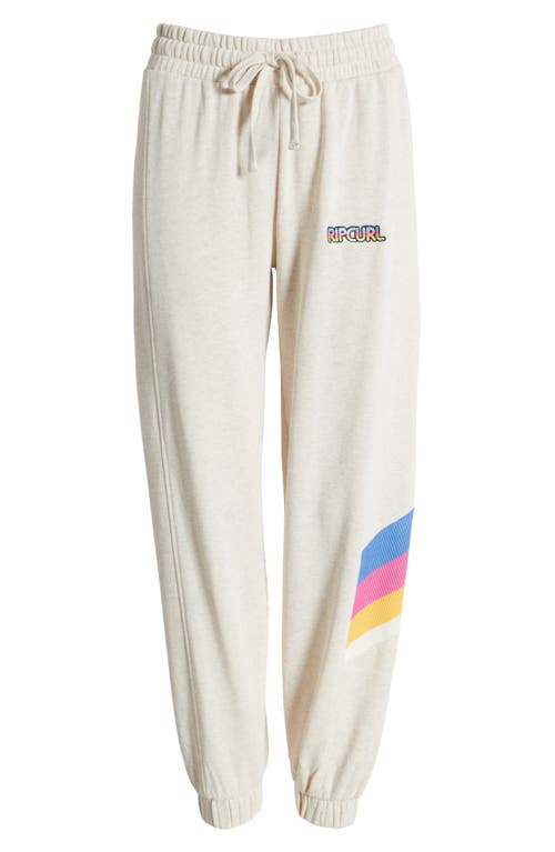 Rip Curl Las Dalias Logo Cotton Blend Joggers In Oatmeal Marle