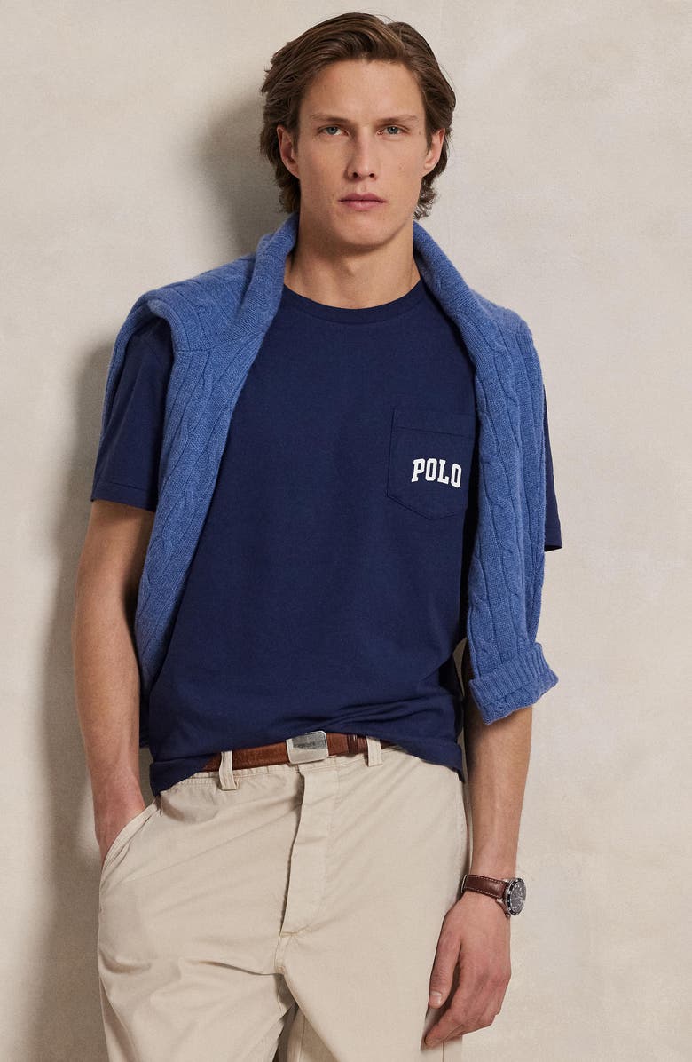 Polo Ralph Lauren Classic Fit Polo Bear Cotton Jersey T-Shirt, Alternate, color, Pf25 Newport Navy Hrtg Bear