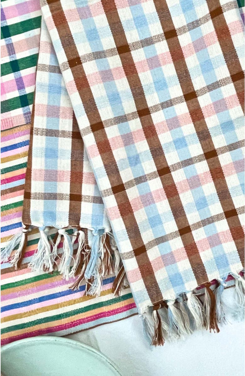 Archive New York Handwoven Classic Cotton Kitchen Towel, Alternate, color, Brown And Blue