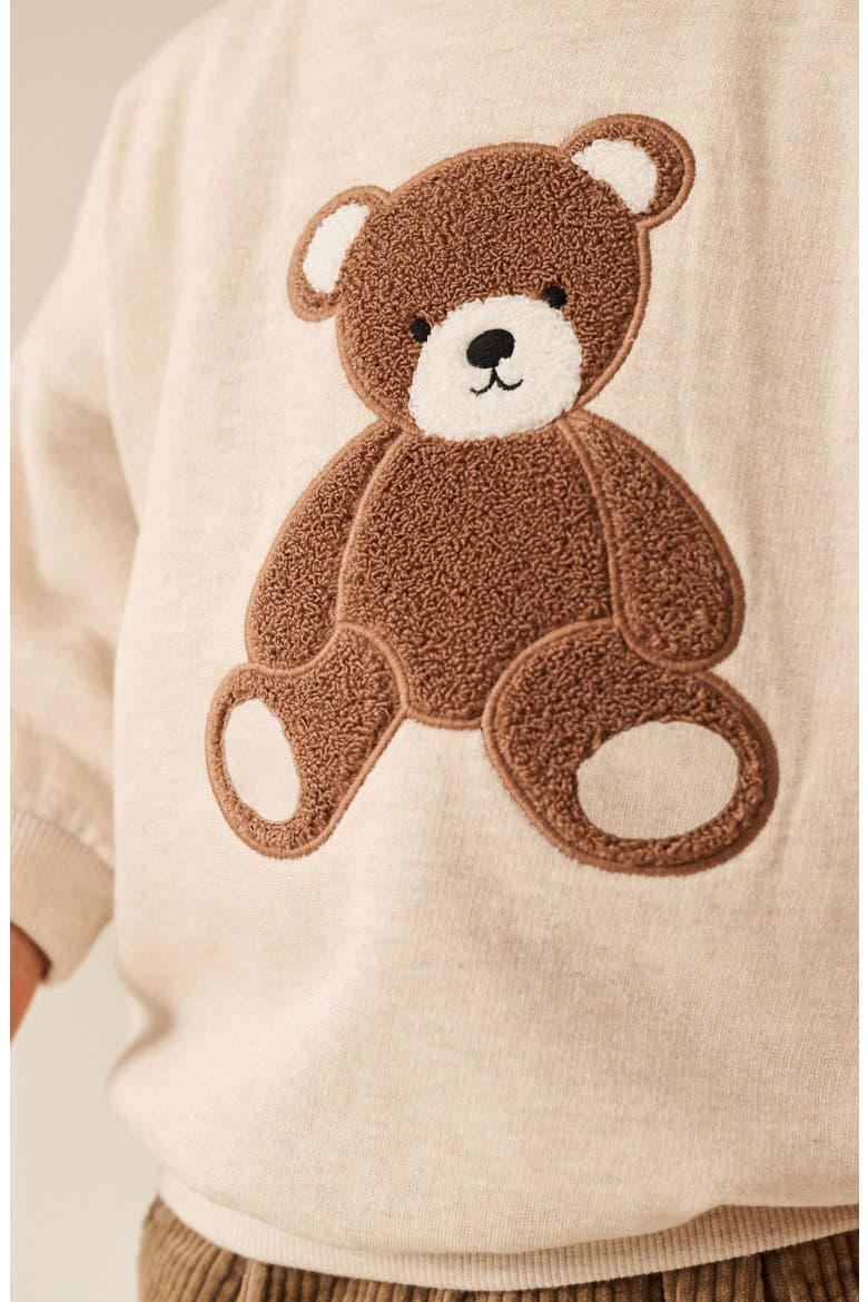 Kids' Bear Appliqué Sweatshirt, Alternate, color, NEUTRAL