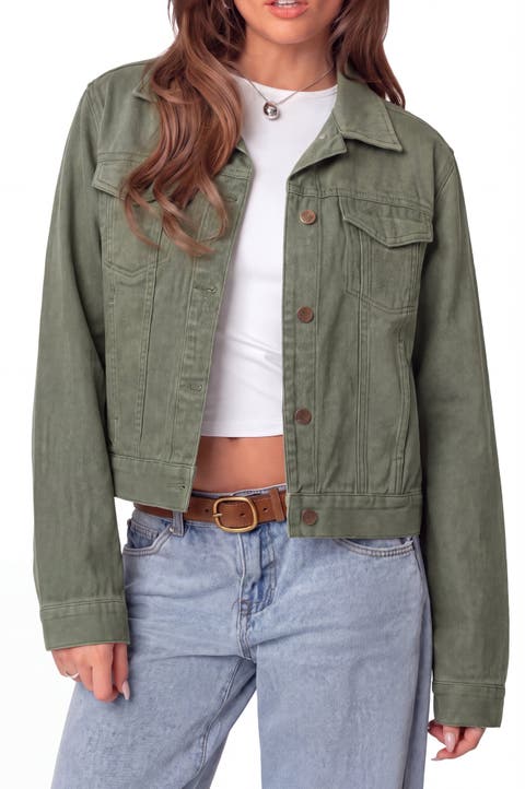 Stretch Cotton Twill Trucker Jacket