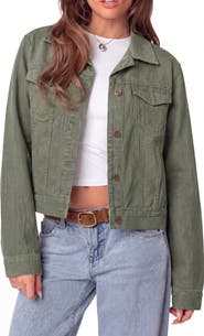 Menina Step Stretch Cotton Twill Trucker Jacket