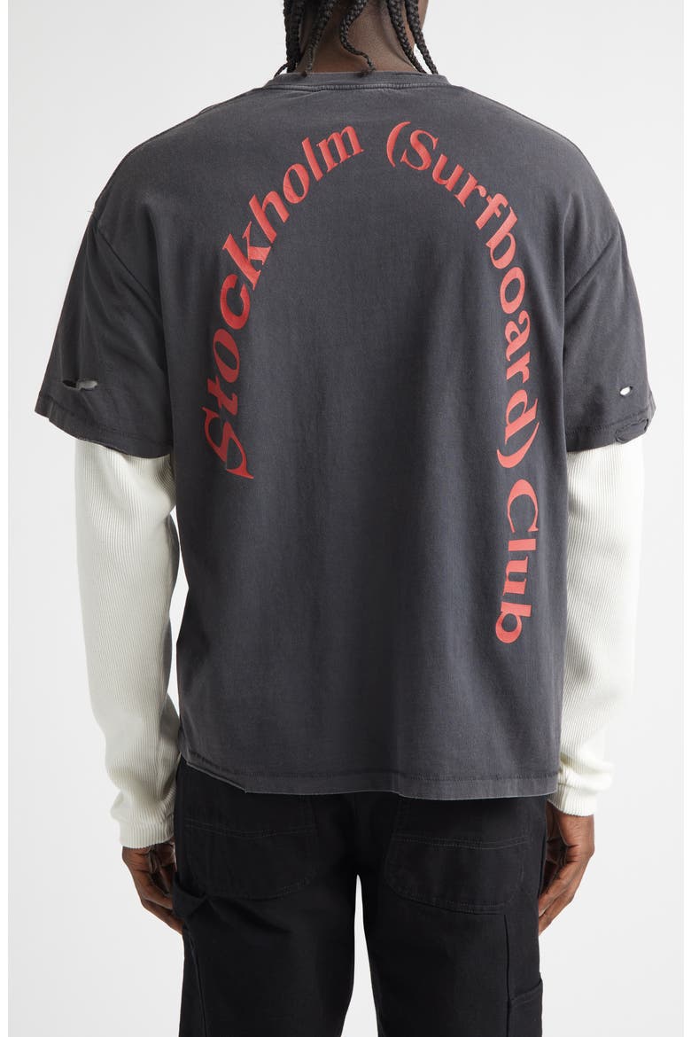 STOCKHOLM SURFBOARD CLUB Box Fit Distressed Layered Recycled