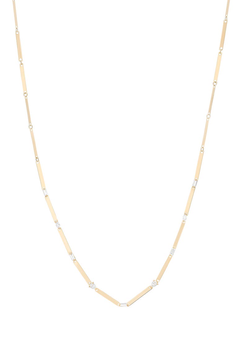 14K Gold Fancies Diamond Station Necklace, Main, color, 14K YELLOW GOLD