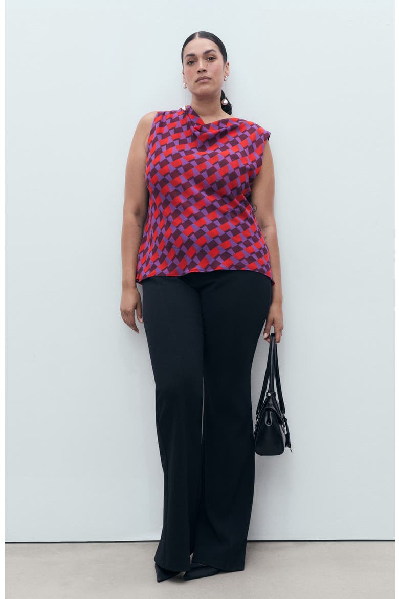Geo Print Cowl Neck Sleeveless Top, Alternate, color, VIOLET