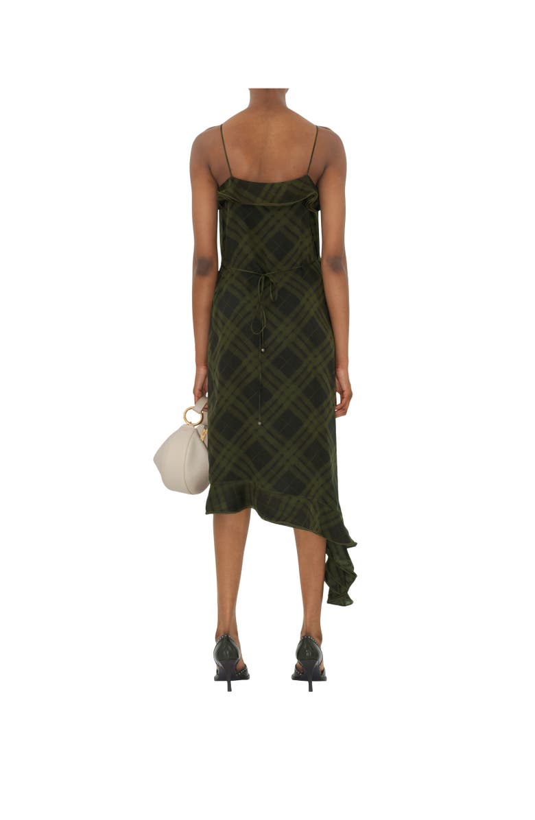 Burberry Check Silk Wrap Dress, Alternate, color, Oil