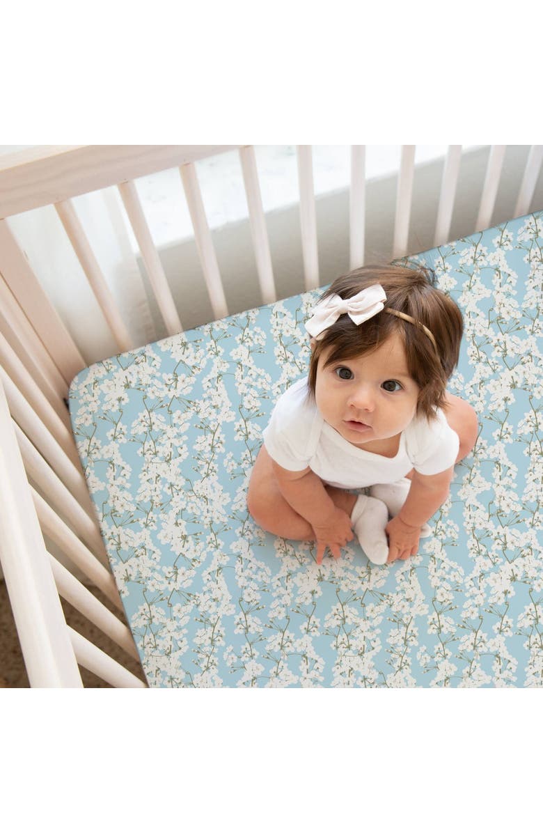 Norani Organic Fitted Crib Sheet, Alternate, color, Cherry Blossoms