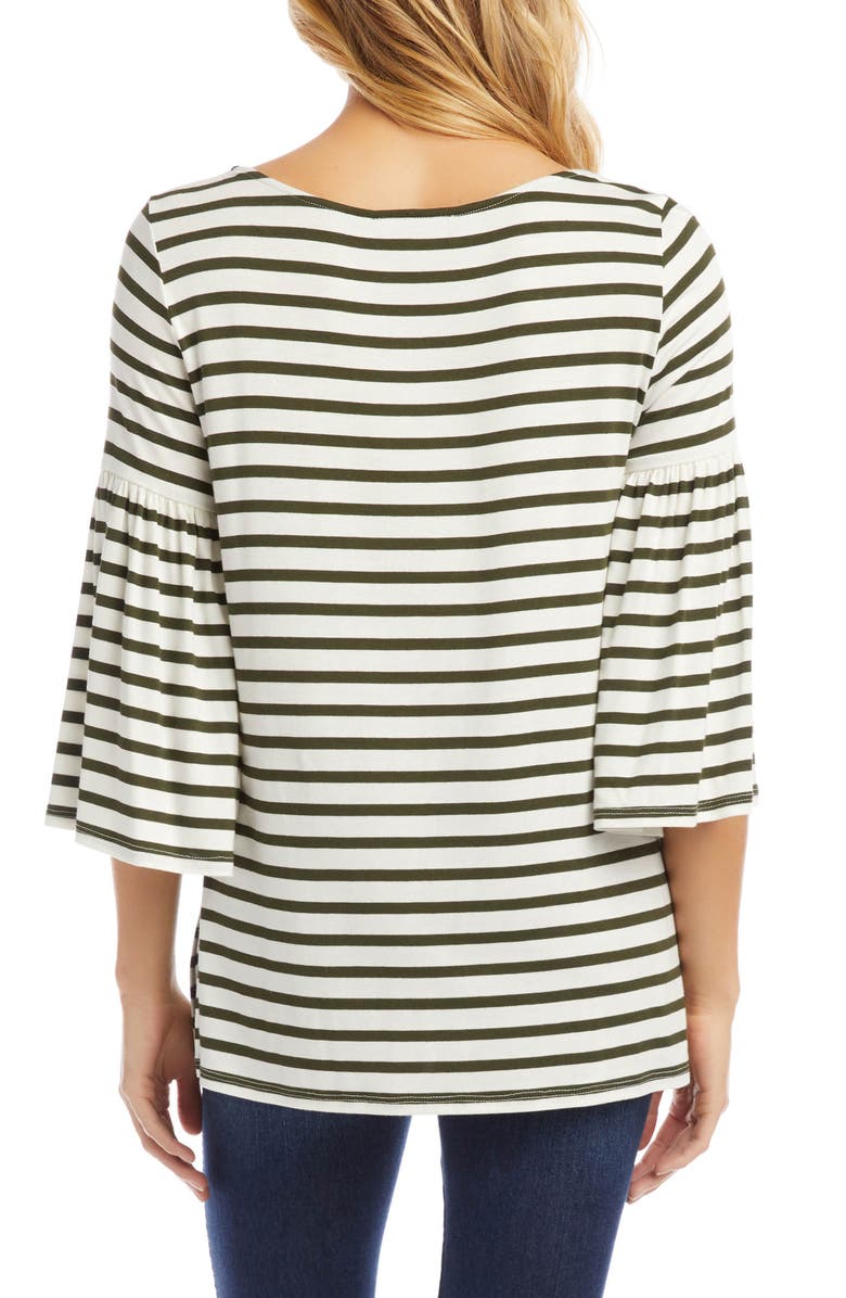 Karen Kane Stripe Bell Sleeve Top, Alternate, color,