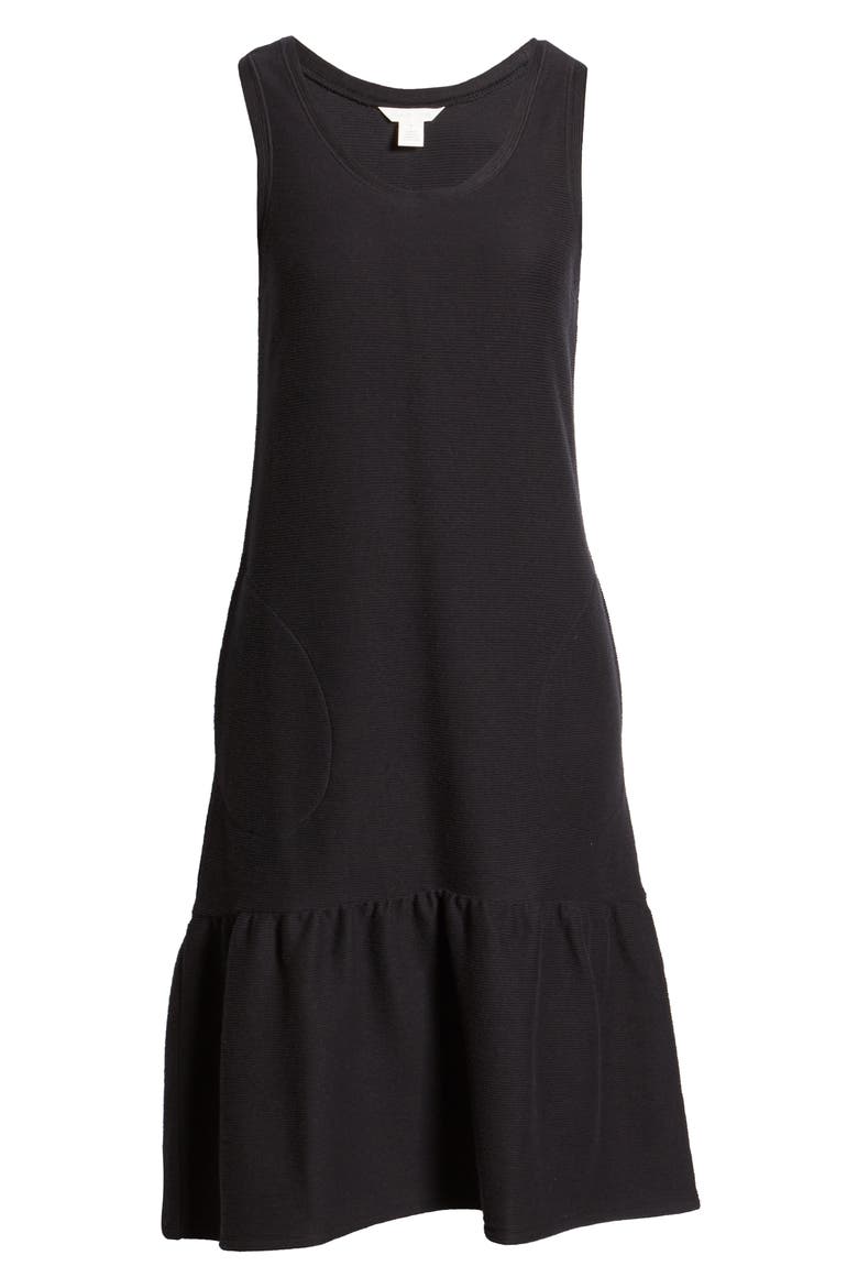 Sleeveless Ruffle Hem Dress, Alternate, color, BLACK