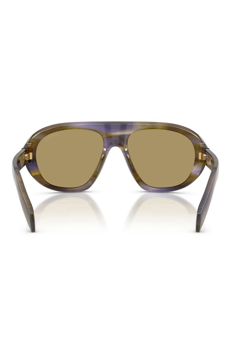 57mm Irregular Sunglasses, Alternate, color, STRIPED LAGUNA / GREEN OLIVE