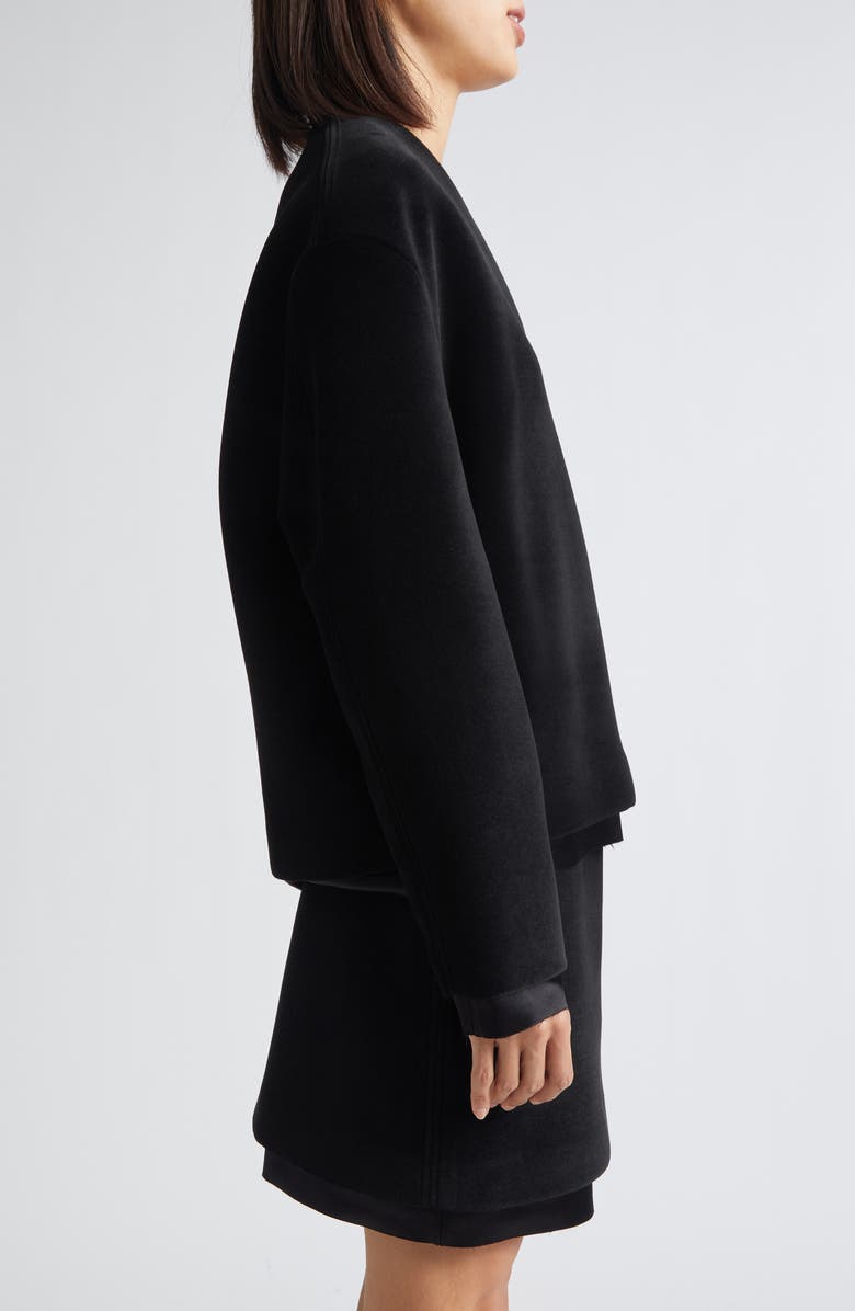 Jil Sander Double Layer V-Neck Sweater, Alternate, color, Black