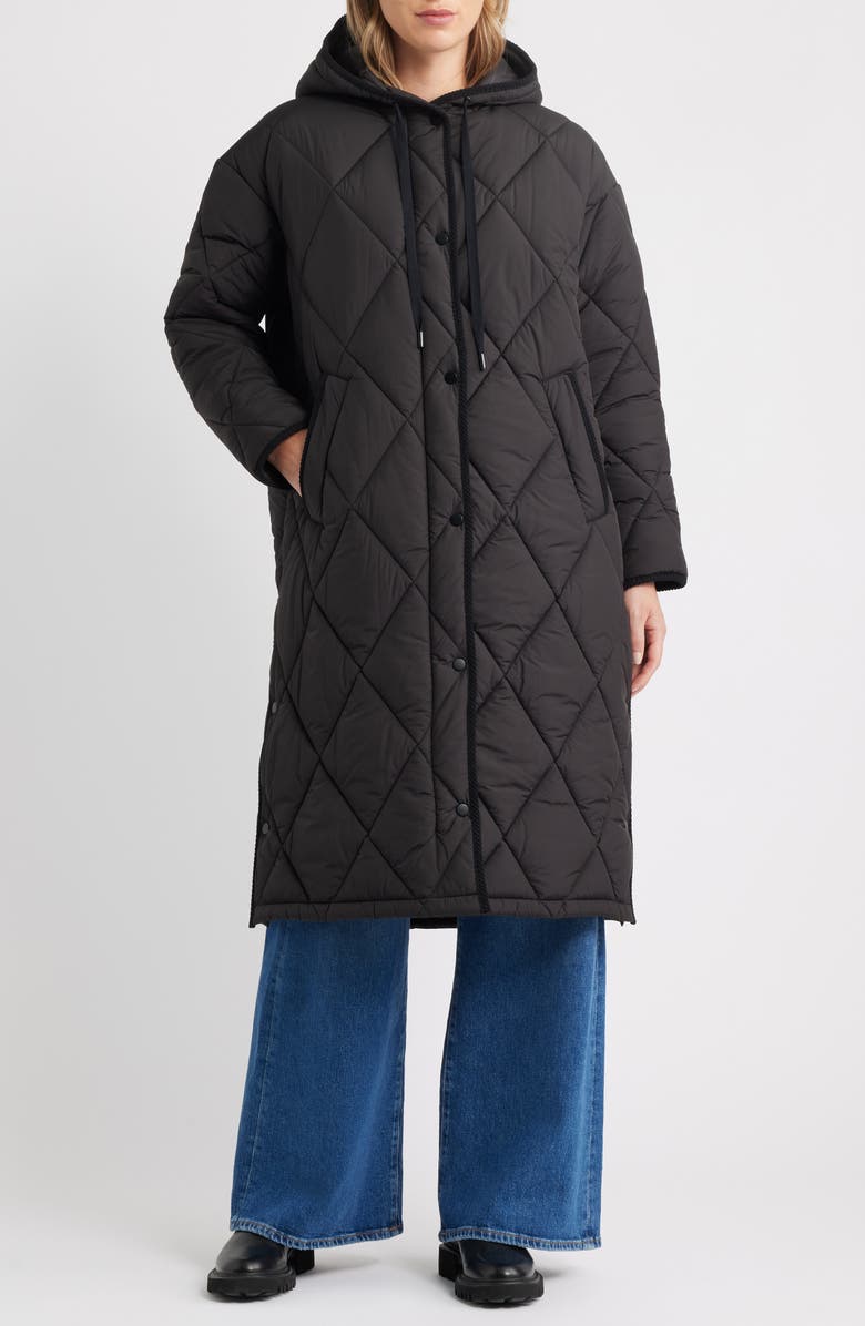 Bernardo Bren Quilted Puffer Coat, Alternate, color, Black
