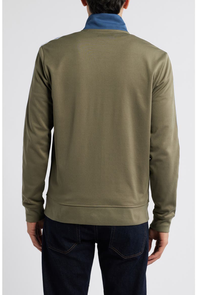 Chevron Double Knit Track Jacket, Alternate, color, DUSTY OLIVE