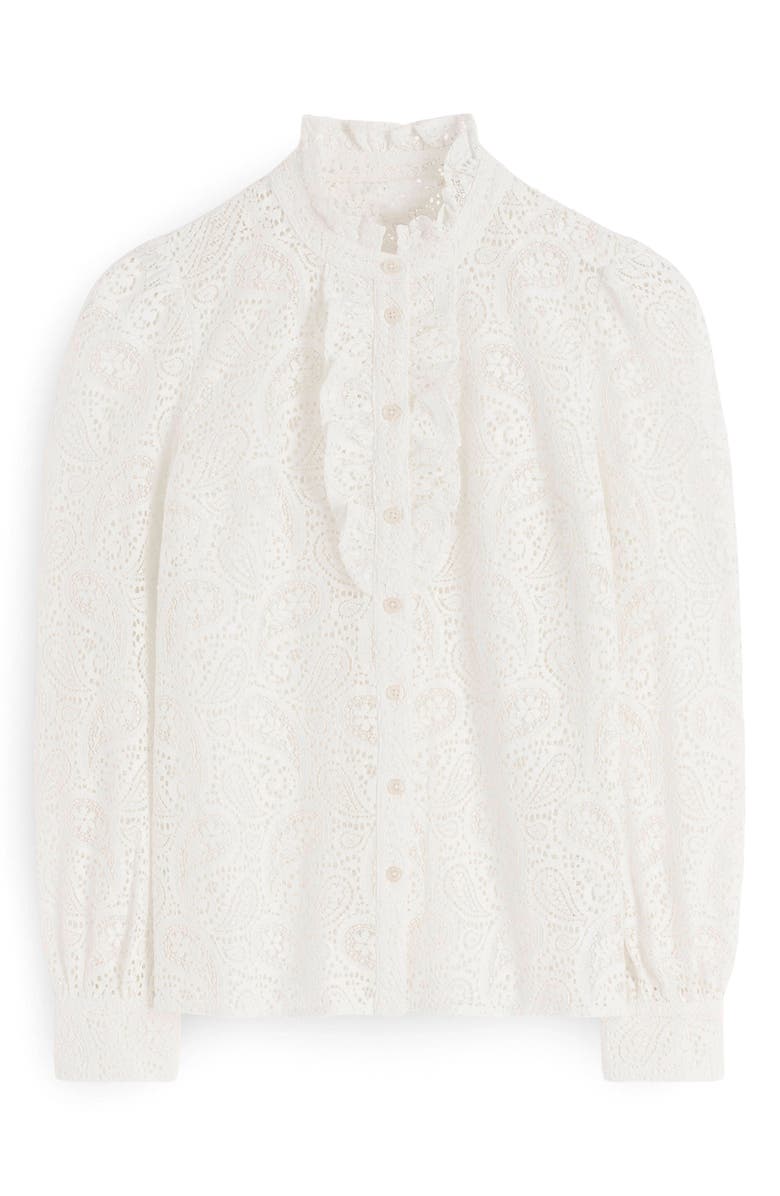 Boden Sasha Sheer Lace Button-Up Shirt, Alternate, color,