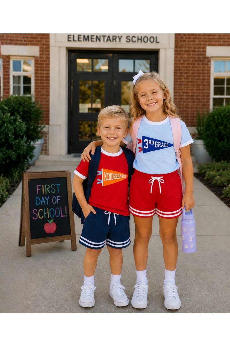 Striped Shorts, Alternate, color, Navy/White