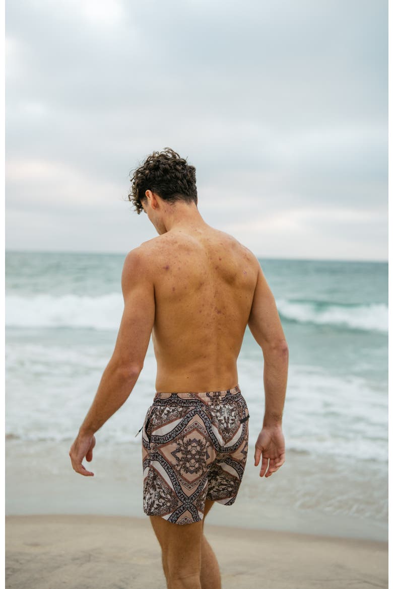 Bruno Shorts, Alternate, color, Brown Mosaic