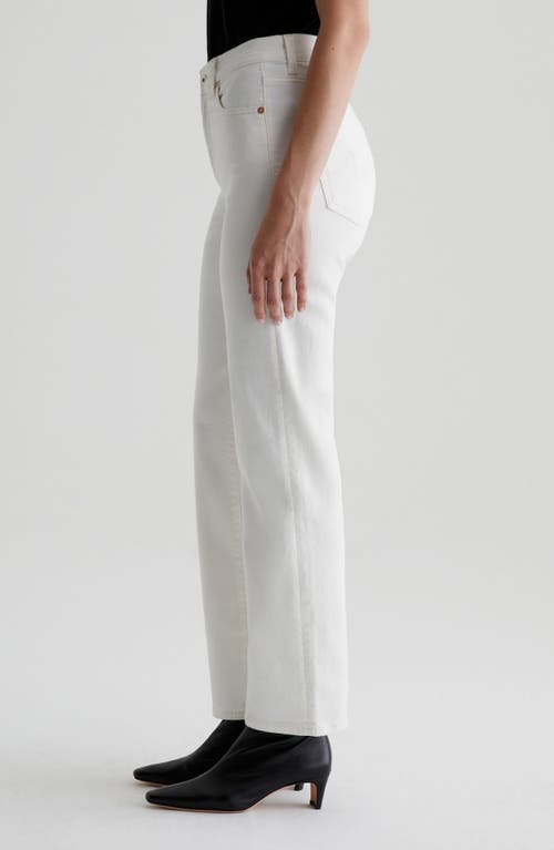 Ag Brinley Mid Rise Classic Straight Leg Jeans In Powder