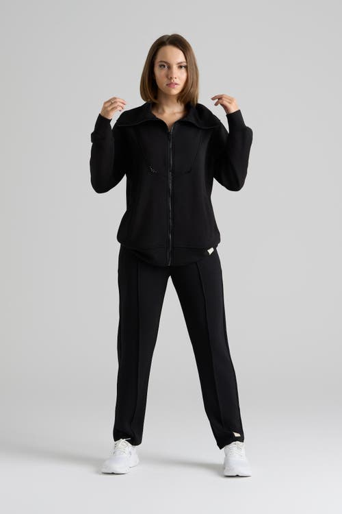 Le Fafo Raven Zip Up Jacket In Black
