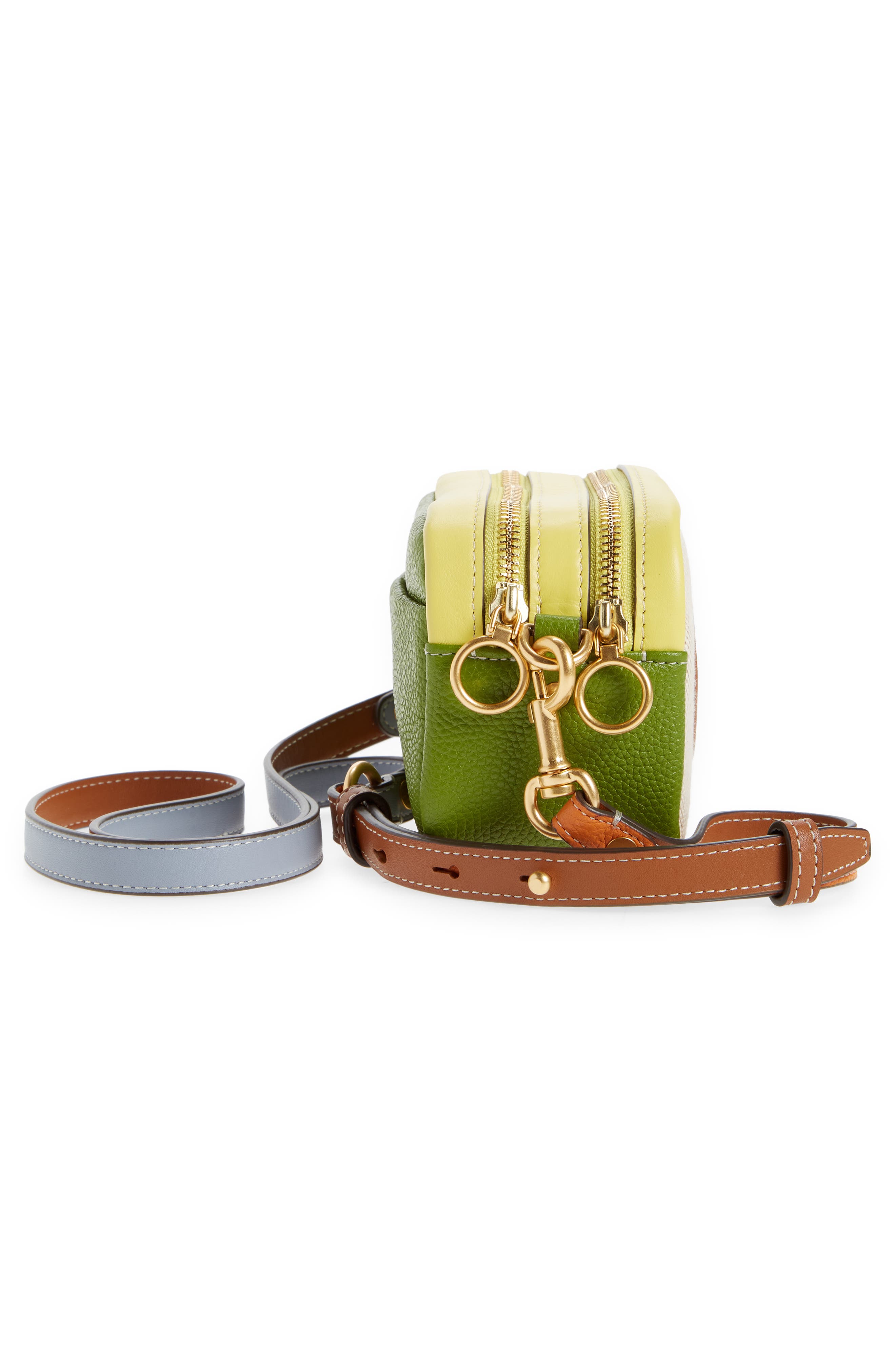 Tory Burch Perry Bombé Canvas & Leather Mini Crossbody Bag, Alternate, color, 