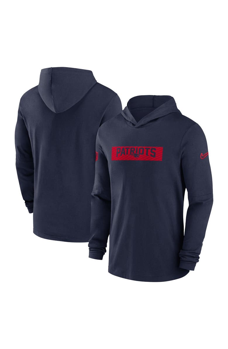 Nike Men's Nike Navy New England Patriots Sideline Hoodie Performance Long Sleeve T-Shirt, Main, color, Navy