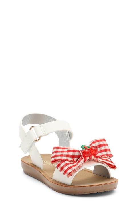 Kids' Cherry Gingham Bow Sandal (Walker, Toddler & Little Kid)