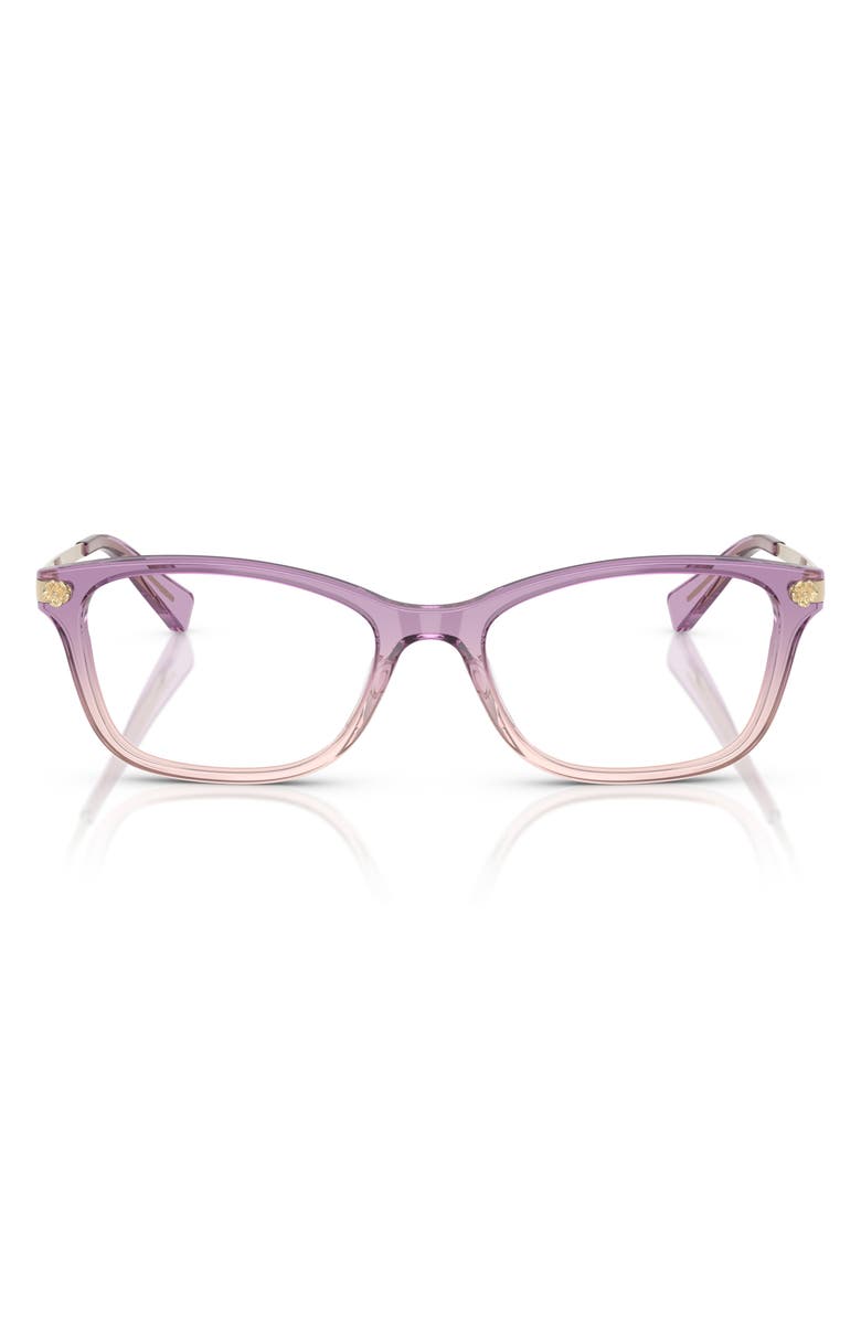COACH 51mm Rectangular Optical Glasses, Main, color, Amethyst / Pink / Demo Lens